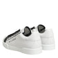 Black White Leather Portofino Sneaker Shoes