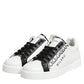 Black White Leather Portofino Sneaker Shoes