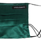 Green Silk Pleated Elastic Ear Strap Face Mask