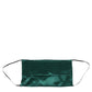 Green Silk Pleated Elastic Ear Strap Face Mask
