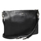 Black Palmellato Leather Logo Plaque Shoulder Borse Bag