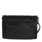 Black Palmellato Leather Logo Plaque Shoulder Borse Bag