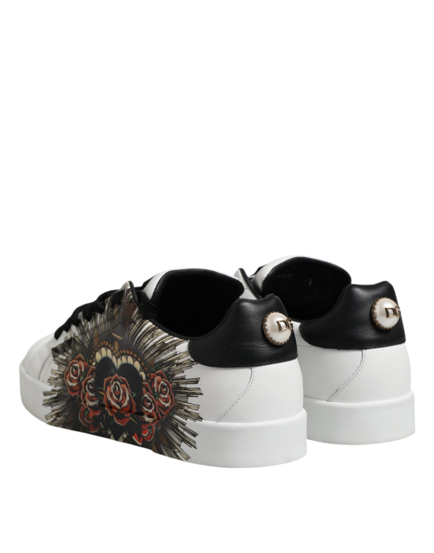 White Leather Portofino Lace Up Sneakers Shoes