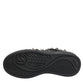 Black Leather Studded Low Top Sneakers Shoes