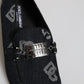 Blue Logo Cotton Loafers Formal Dress Shoes