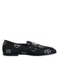 Blue Logo Cotton Loafers Formal Dress Shoes