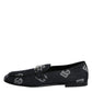 Blue Logo Cotton Loafers Formal Dress Shoes