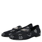 Blue Logo Cotton Loafers Formal Dress Shoes