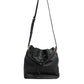 Black Leather Shoulder Crossbody Bucket Women Borse Bag