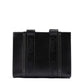 Black Woody Embroidered Logo Leather Medium Tote Bag