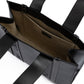 Black Woody Embroidered Logo Leather Medium Tote Bag