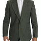Green Linen Blazer One Piece Single Breasted Jacket