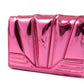 Metal Pink GT patent leather bag with chain