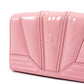 Pink GT patent leather bag with chain