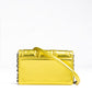 Metal Yellow GT patent leather bag with chain