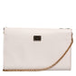 White Floral Leather Wallet Crossbody Gold Chain Bag