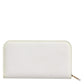White Leather Logo Plaque Zip Around Continental Wallet