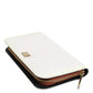White Leather Logo Plaque Zip Around Continental Wallet