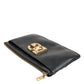 Black Calfskin Leather DG Logo Women Card Holder Wallet