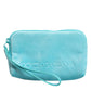 Light Blue Solid Logo Clutch Sunglasses Holder Pouch Bag