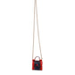 Red Blue Leather Sicily Crossbody Chain SatchelBorse Bag