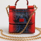 Red Blue Leather Sicily Crossbody Chain SatchelBorse Bag