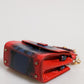 Red Blue Leather Sicily Crossbody Chain SatchelBorse Bag