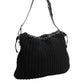 Black Cashmere Knitted Leather Shoulder Women Borse Bag