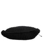 Black Cashmere Knitted Leather Shoulder Women Borse Bag