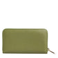 Green Leather Logo Plaque Zip Around Continenta Wallet