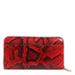Red Exotic Leather Zip Around Continental Clutch Wallet
