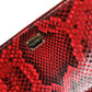 Red Exotic Leather Zip Around Continental Clutch Wallet