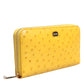 Yellow Leather Logo Plaque Zip Around Continental Wallet