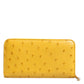 Yellow Leather Logo Plaque Zip Around Continental Wallet