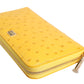 Yellow Leather Logo Plaque Zip Around Continental Wallet