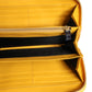 Yellow Leather Logo Plaque Zip Around Continental Wallet