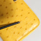 Yellow Leather Logo Plaque Zip Around Continental Wallet