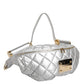 Silver Quilted Filled Crossbody Shoulder Bag SICILY Bag