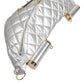 Silver Quilted Filled Crossbody Shoulder Bag SICILY Bag
