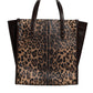 Multicolor Leopard Shopping Tote Shoulder WomenBorse Bag