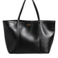 Black Leather Miss Escape Shopping Tote Women Borse Bag