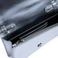 Metal light blue GT patent leather bag with chain