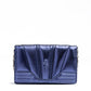 Metal blue GT patent leather bag with chain