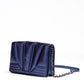 Metal blue GT patent leather bag with chain