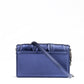 Metal blue GT patent leather bag with chain