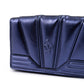 Metal blue GT patent leather bag with chain