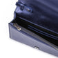 Metal blue GT patent leather bag with chain