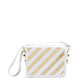 White/Gold  Metallic Stripe Crossbody Bag