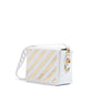 White/Gold  Metallic Stripe Crossbody Bag
