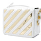 White/Gold  Metallic Stripe Crossbody Bag